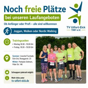 Mehr über den Artikel erfahren Noch freie Plätze bei unseren Laufangeboten!